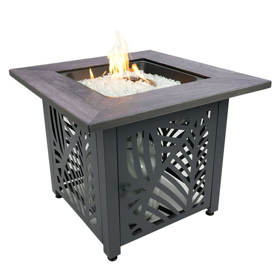 Endless Summer Lindsey 30" Square Outdoor UV Printed LP Gas Fire Pit Table