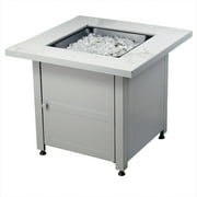 Endless Summer Outdoor Fire Pit Table with Glass and Lava Rocks