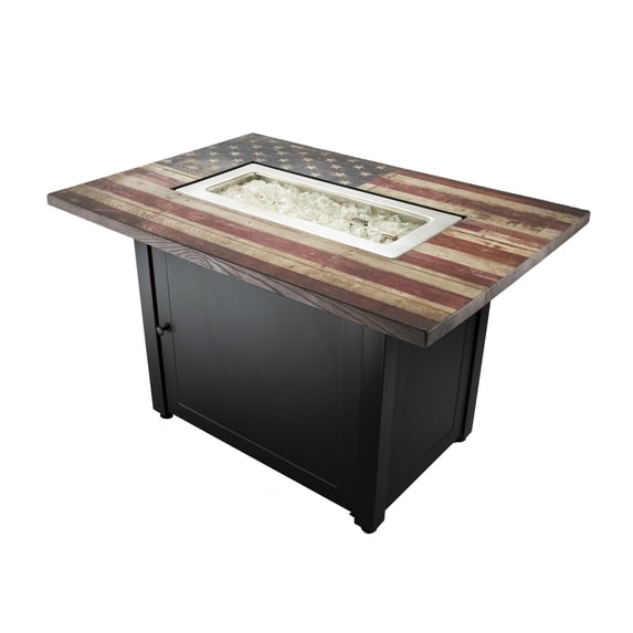 Endless Summer Americana 40,000 BTU Smokeless Propane Outdoor Steel Fire Pit with Patriotic USA Flag Mantel