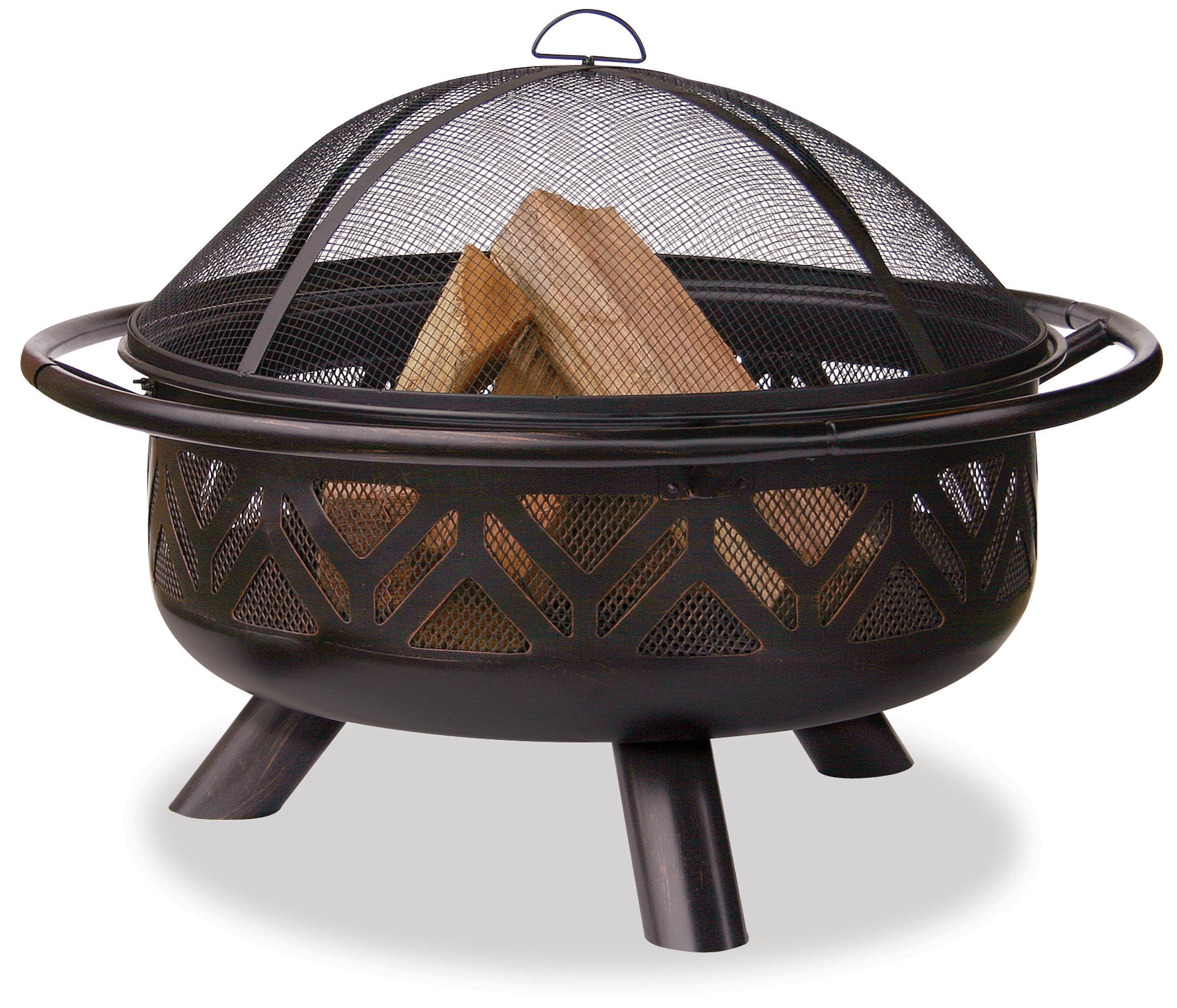 UNIFLAME Endless Summer Wood Burning Geometric Outdoor Fire Pit, 36 in.
