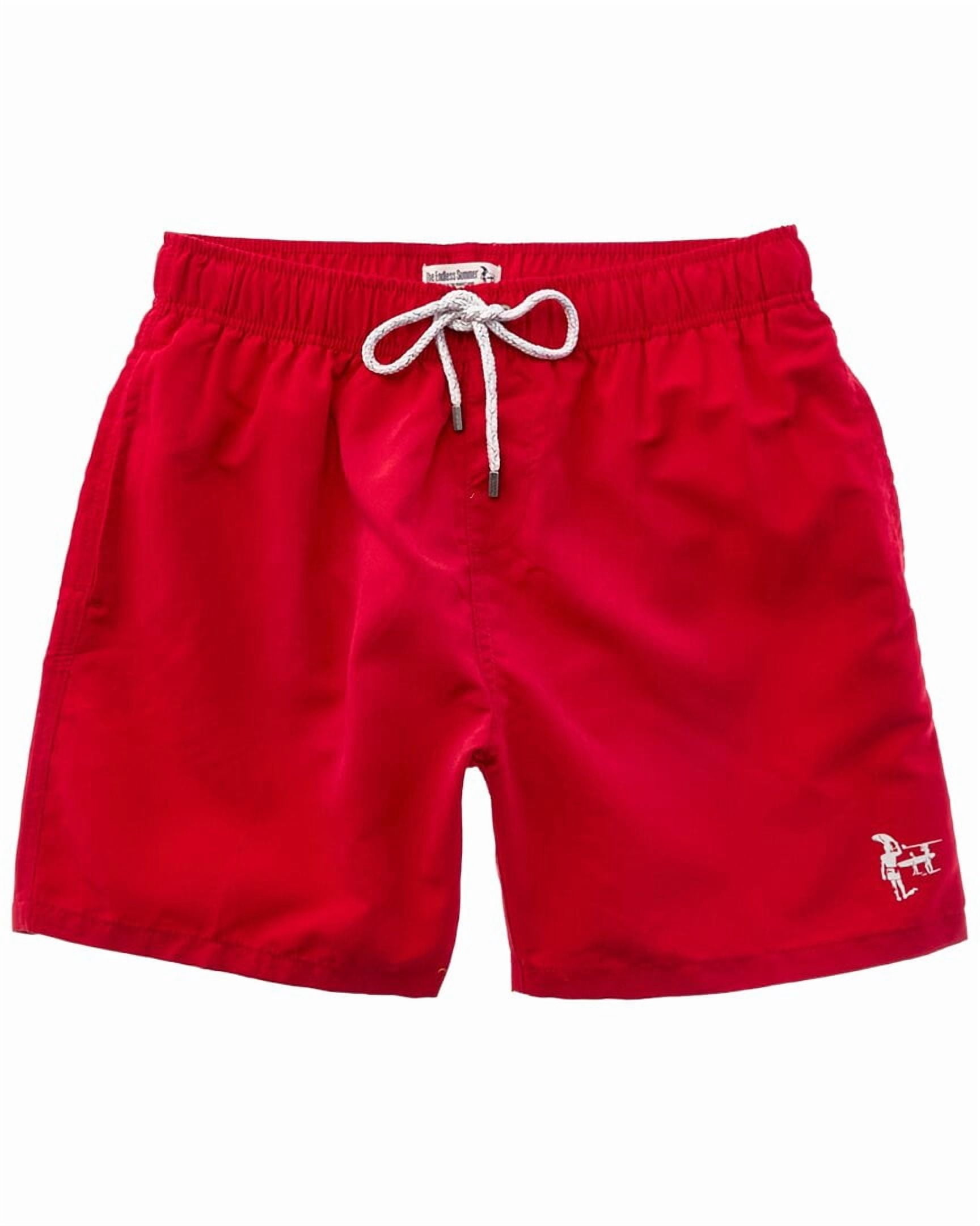Endless Summer mens  Solid Volley Swim Short, XXL, Red