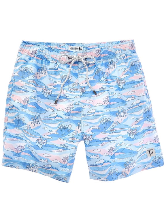 mens Swim Trunk, l, Blue