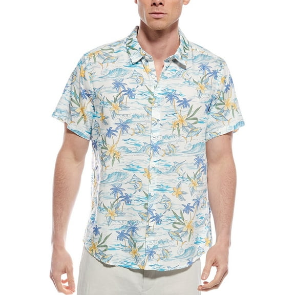 Endless Summer mens  Textured Button-Down Shirt, s, Blue