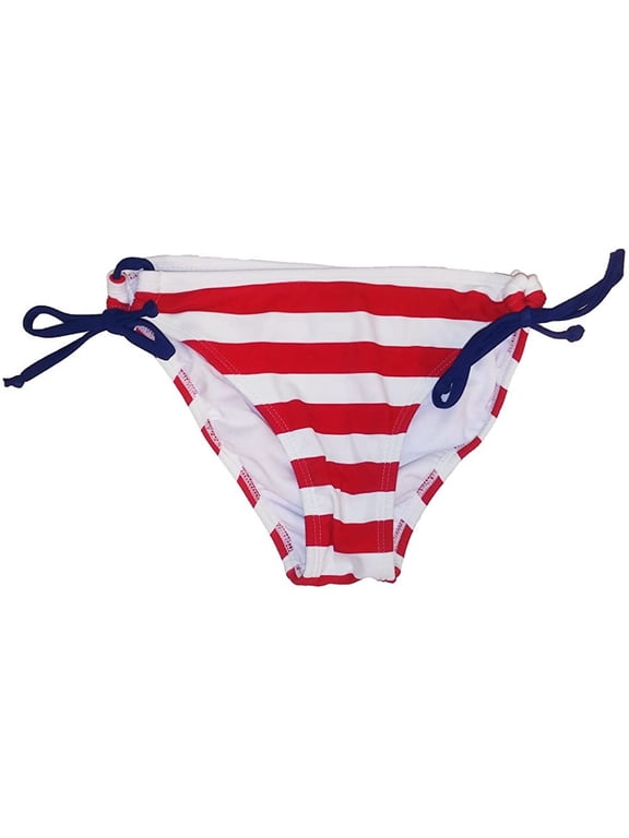 Blue White Stars Side Tie Flag String Bikini Bottoms
