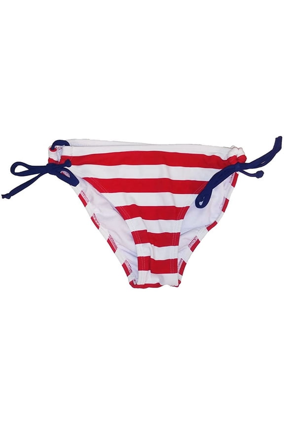 Blue White Stars Side Tie Flag String Bikini Bottoms
