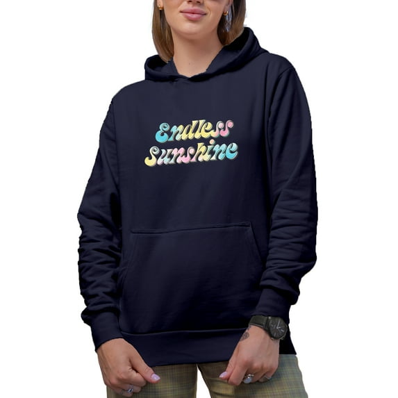 Endless Sunshine & Summer Themed Tie Dye Art Merch Gift, Navy Blue Hooded Sweatshirt or Hoodie, XL