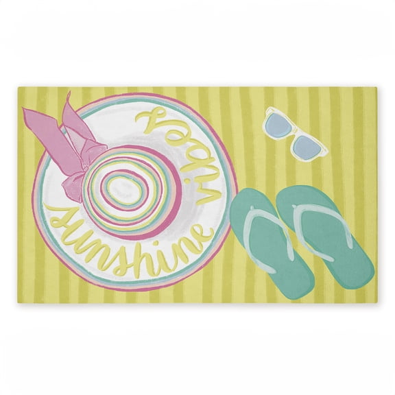Endless Sunshine Vibes Printed Outdoor Door Mat, design by Amanda McGee, 18"x30"