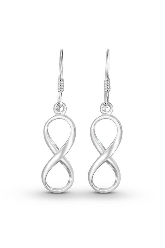 Endless Symbol Infinity Love .925 Silver Dangle Earrings