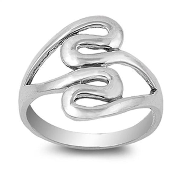 Endless Wave Swirl Infinity Loop Ring Sterling Silver Band 925 Jewelry Female Male Unisex Size 9
