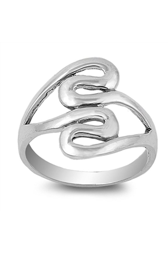 Endless Wave Swirl Infinity Loop Ring Sterling Silver Band 925 Jewelry Female Male Unisex Size 9