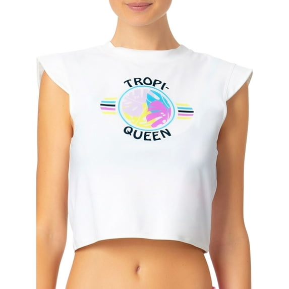 Endless Waves Junior's Sleeveless Graphic Crop Top