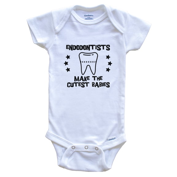 Endodontists Make the Cutest Babies Funny Endodontist Baby Bodysuit, 0-3 months white