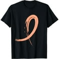 thumbnail image 1 of Endometrial Cancer T-Shirt Peach Graffiti Ribbon, 1 of 4