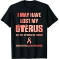 thumbnail image 1 of Endometrial Uterine Cancer Survivor Peach Ribbon Warrior T-Shirt, 1 of 4