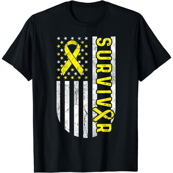 Endometriosis Awareness Month Survivor Ribbon US Flag T-Shirt