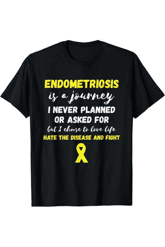 Endometriosis Journey Endometriosis Warrior Yellow, Ribbon T-Shirt mens t t men，black，women，misfits，journey ，boys