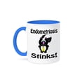 thumbnail image 1 of 3dRose, Endometriosis Stinks Skunk Awareness Ribbon Cause Design, 11oz Two-Tone Blue Mug, 1 of 3