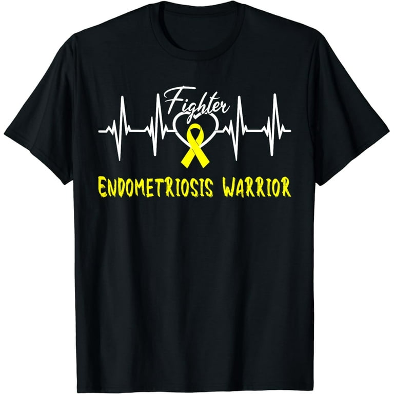 Heartbeat Yellow Ribbon Endometriosis Awareness Shirt Heartbeat Yellow Ribbon Endometriosis Awareness Shirt