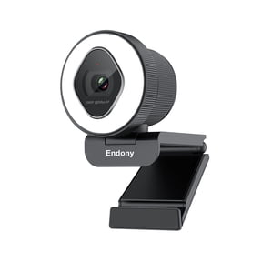 Endony Streaming 1080P HD Webcam Built in Adjustable Ring Light and Mic. Advanced autofocus AF Web Camera for Google Meet Gamer Facebook YouTube Streamer