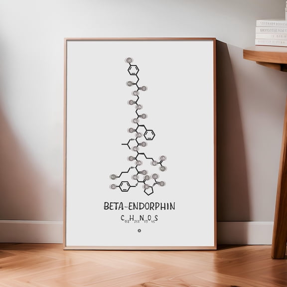 Endorphin Molecule Wall Art Black White Happy Art