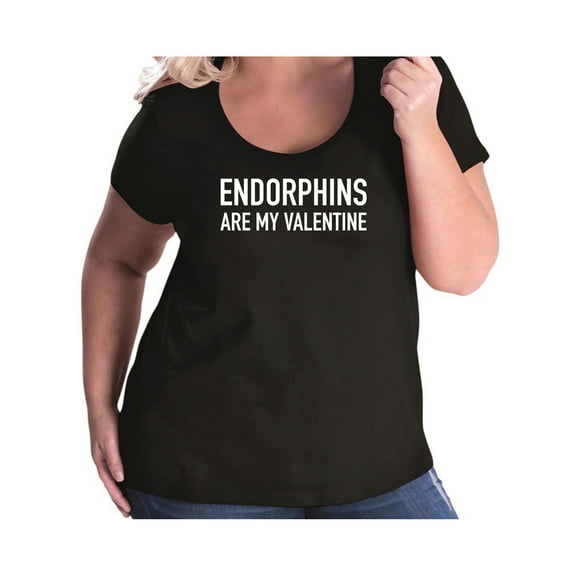 Endorphins Are My Valentine Womens Plus Size Scoopneck T