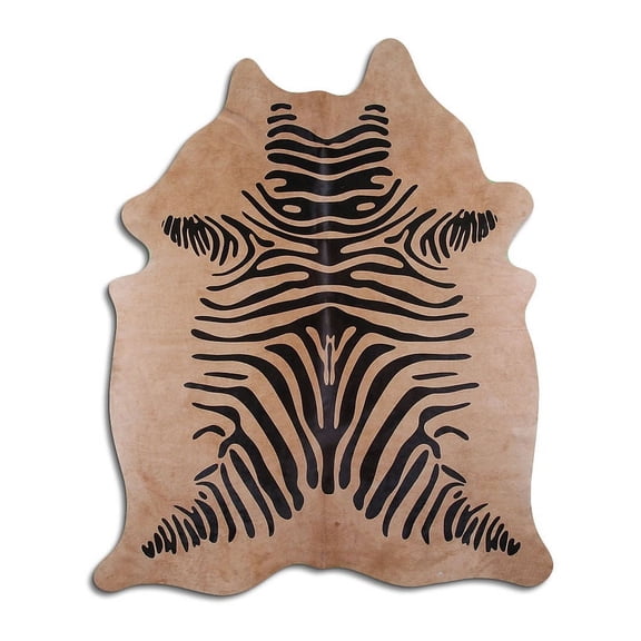 Endorsed PRINTED cowhide rugs for sale ZEBRA ON BEIGE rug