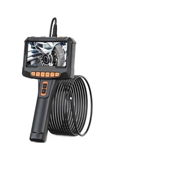 Endoscope 5'' Screen Inspection 360 Auto Rotation 5M Camera 360 Degree Steering Dual Lens Borescope Rigid ,Stunning Clarity