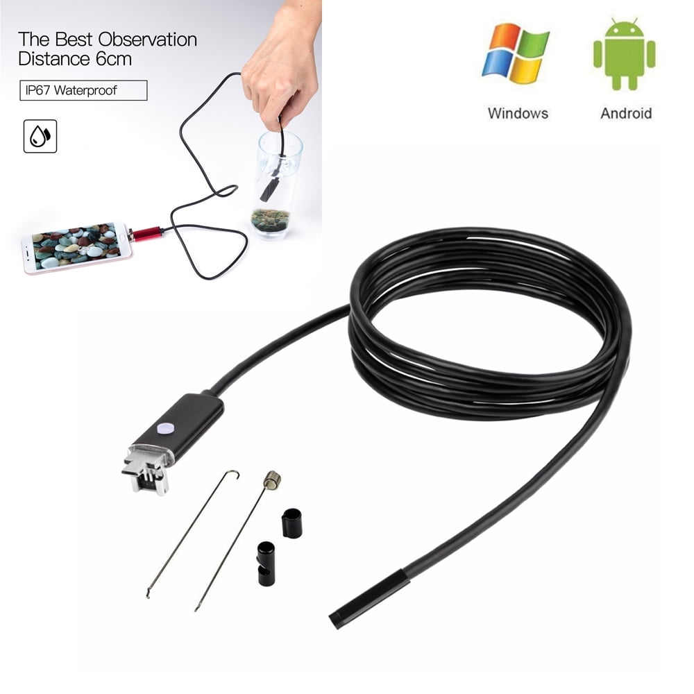 Endoscope 7mm 2 In 1 USB 480P HD Snake Tube and Android Borescope USB ...