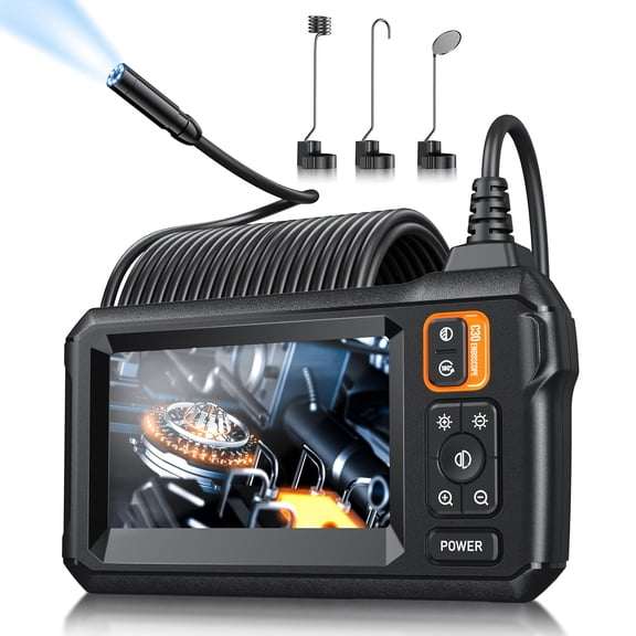 Endoscope Camera 1080P HD, 45FT Semi-Rigid Borescope with 4.3" Screen & Light, IP67 Waterproof Snake Camera for Inspecting Pipes, Automotive, Vents, Walls - Ideal Gift Tool
