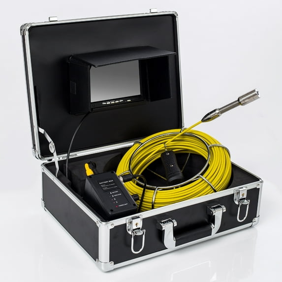 Endoscope Camera with Light, 100ft Borescope, 7'' HD Screen Inspection Camera, Waterproof IP68, 12 pcs Adjustable LEDs Sewer Camera, DVR Function, Snake Camera for Drain Pipe Sewer