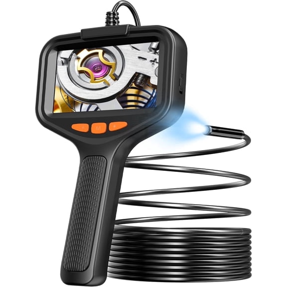 POLEET Endoscope Borescope Camera Semi-Rigid 1080P HD 4.3 Inch Screen IP67 Waterproof