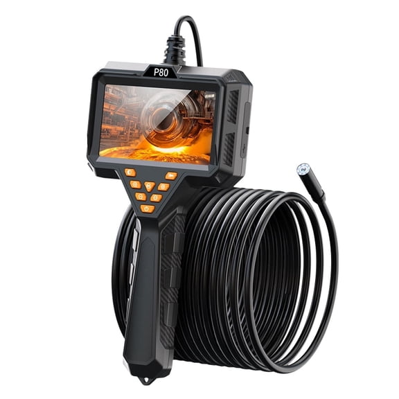 Endoscope Camera with Light, Inspection Borescope Camera with 4.3" IPS Screen, HD with 8 LED Lights, 16.5FT Semi-Rigid Cord Bore Scope, IP67 Waterproof Endoscope for Sewer, Tools