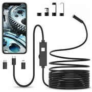 Endoscope Camera w/ Light 1920P HD Borescope 16.4ft Semi-Rigid Snake Camera for iOS Android