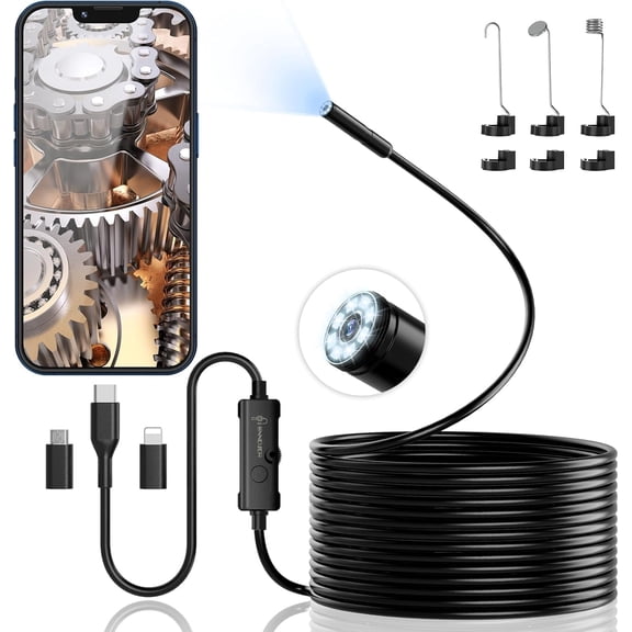 Endoscope Camera with 8 LED Light,No Wi-Fi Required Inspection Camera Waterproof Ip67 Channel Camera
