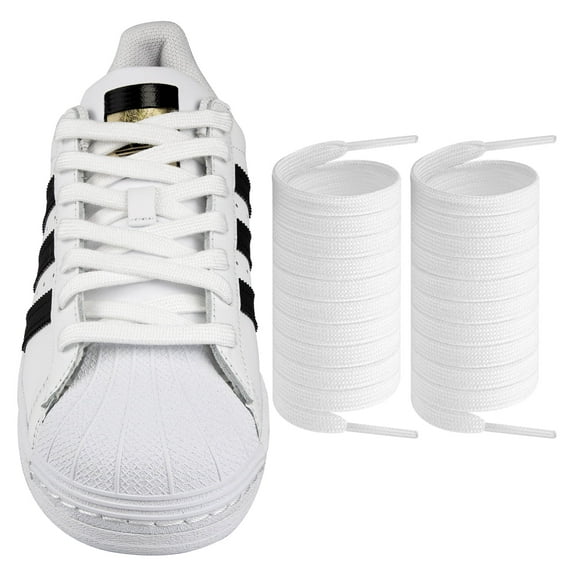 Endoto ShoeLaces for Adidas Superstars Samba Grand Court, Flat Shoe Laces Replacement Laces for Sneaker Shoes(White,Size:50Inch)