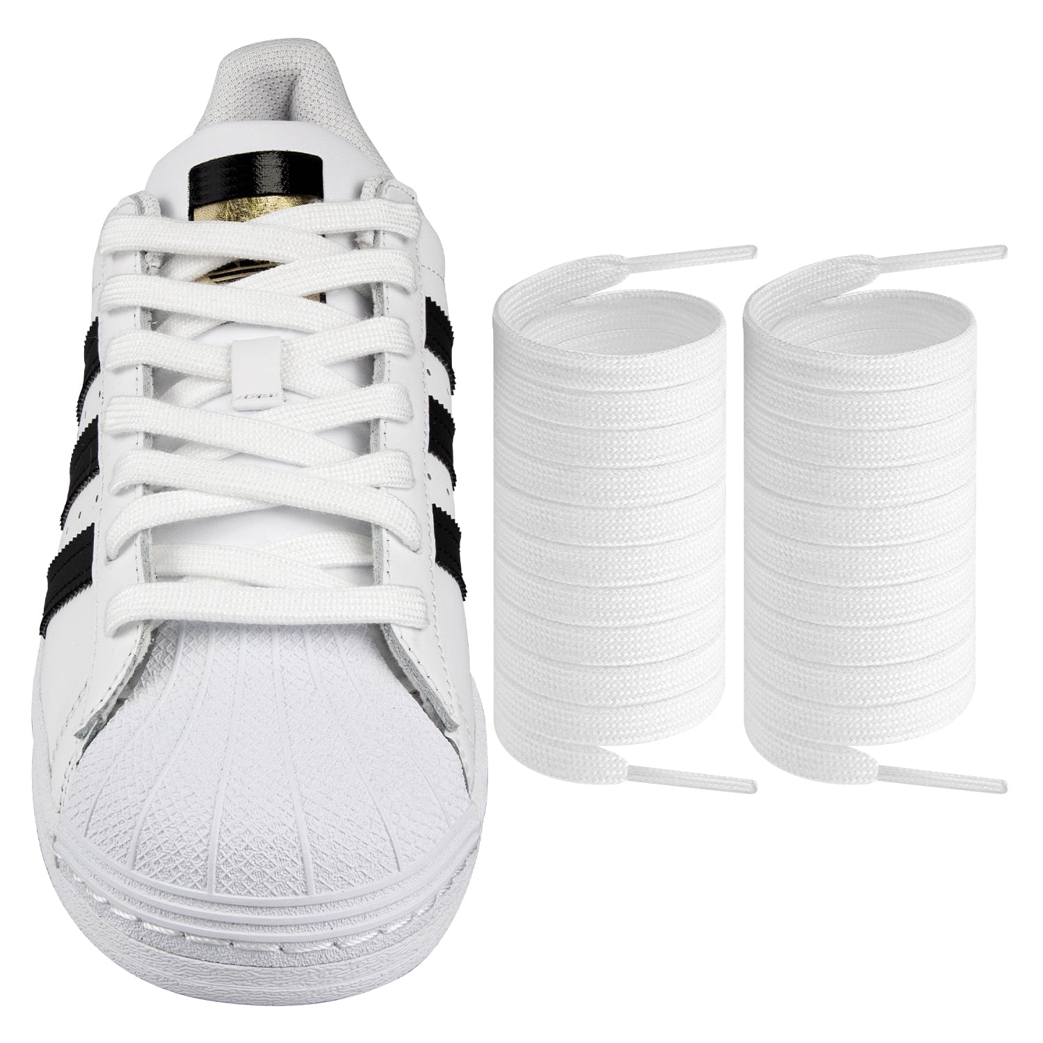 Endoto ShoeLaces for Adidas Superstars Samba Grand Court, Flat Shoe Laces  Replacement Laces for Sneaker Shoes(White,Size:60Inch) - Walmart.com