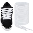 thumbnail image 1 of Endoto Shoelaces Replacement Flat Shoe Laces for Vans Skate Sneaker Shoes Old Skool(Color:White,Size:58Inch), 1 of 6