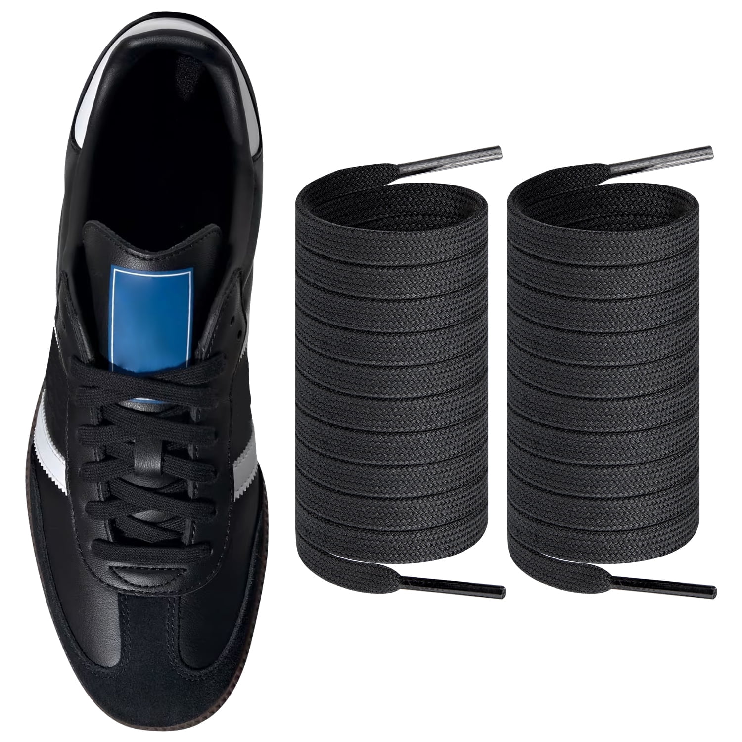 Endoto Shoelaces for Adidas Samba OG/ADV/LT, Flat Shoe Laces Replacement  Laces for Sneaker Shoes(Color:Black,Size:45Inch) - Walmart.com