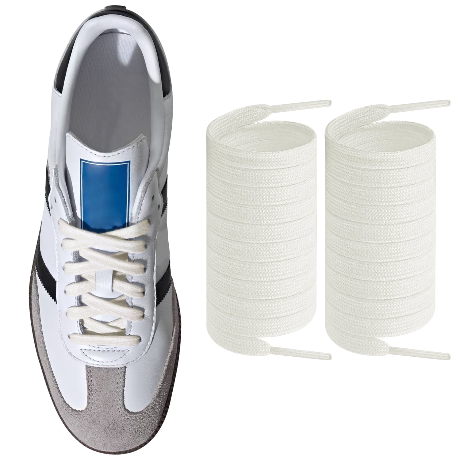 Endoto Shoelaces for Adidas Samba OG/ADV/LT, Flat Shoe Laces Replacement  Laces for Sneaker Shoes(Color:White,Size:50Inch) - Walmart.com