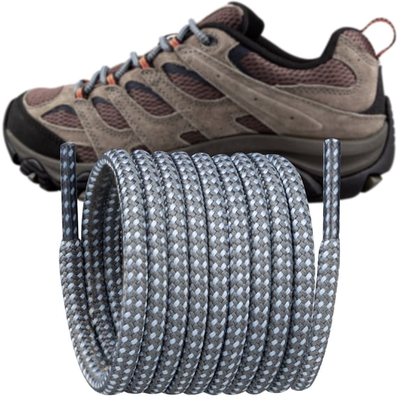 Endoto Shoelaces for Merrell Moab Boots Replacement Round Shoe Laces Hiking Running Shoes Strings(Color:Grey&BlueCombo,Size:52Inch)