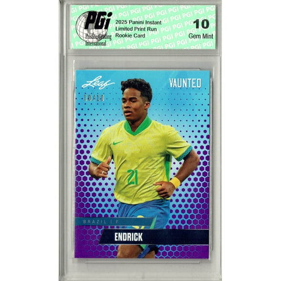 Endrick 2024 Leaf Vaunted #V-05 Purple SP 10 Made Debut Year Rookie Card PGI 10