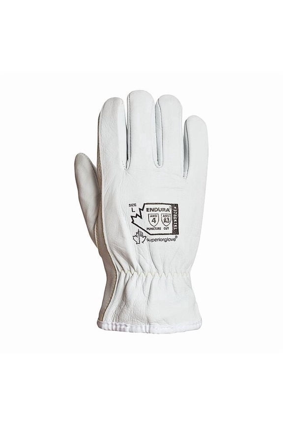 Leather Drivers Gloves, Goatskin, Shirred Slip-On, Keystone Thumb, Gunn Cut, White, S 1 PR