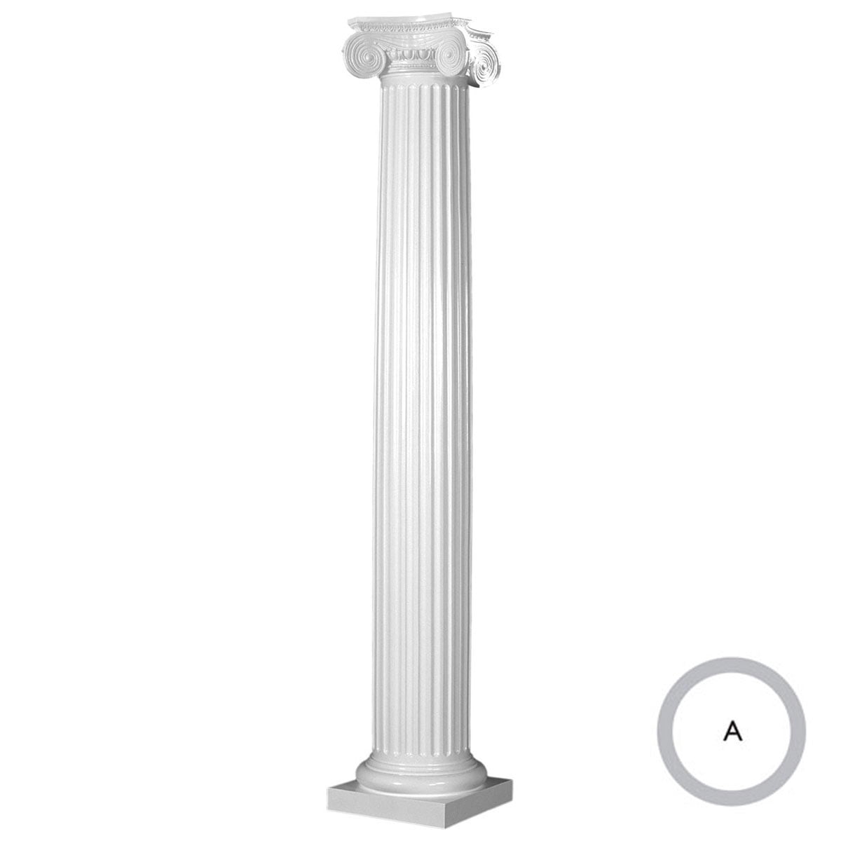 Endura-Stone Round Fluted Tapered Column (FRP), Smooth Paint-Grade ...