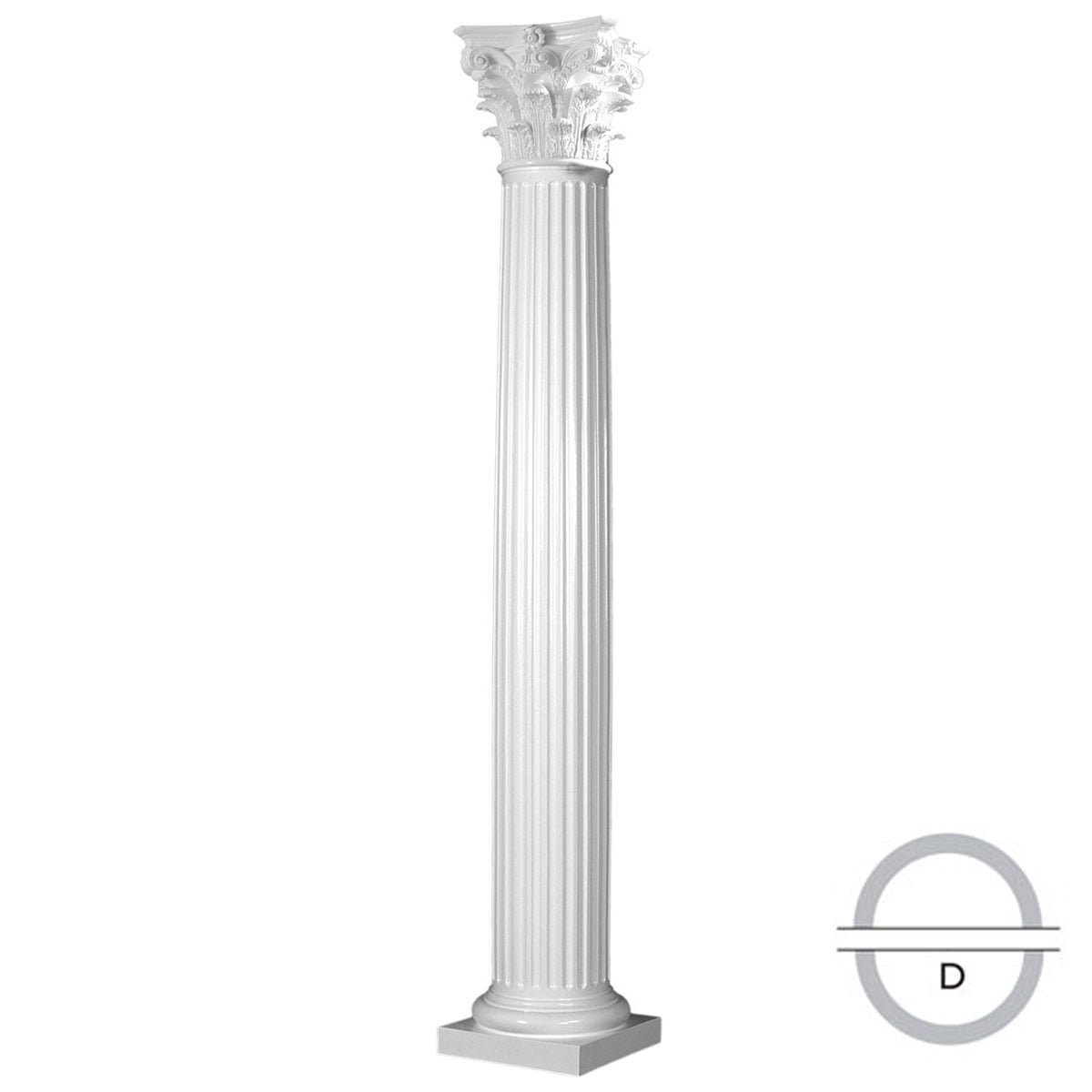 Endura-Stone Round Fluted Tapered Column (FRP), Smooth Paint-Grade ...