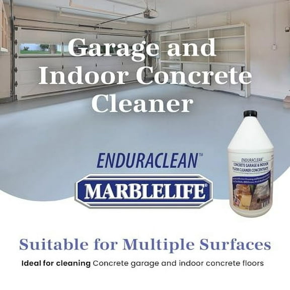 EnduraCLEAN Garage and Indoor Concrete Floor Cleaner, Effective Basement & Garage Floor Cleaner, Effective Concrete Cleaner, Ready-To-Use Cement Cleaner & Degreaser, 128 oz Concent