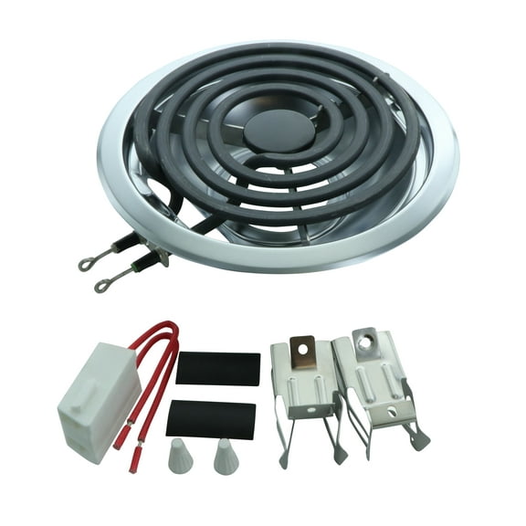 Endurance Pro Terminal Block, 4 Turn 6 inch Surface Element, 6 Inch Chrome Drip Pan Replacement for Whirlpool