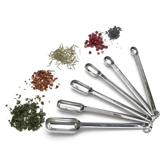 Endurance Stainless Steel Spice Measuring Spoons, Set of 6 | 1/8 tsp to 1 Tbsp Measurements | Nest for Easy Storage | Dishwasher Safe | Dry or Liquid | Baking or Cooking