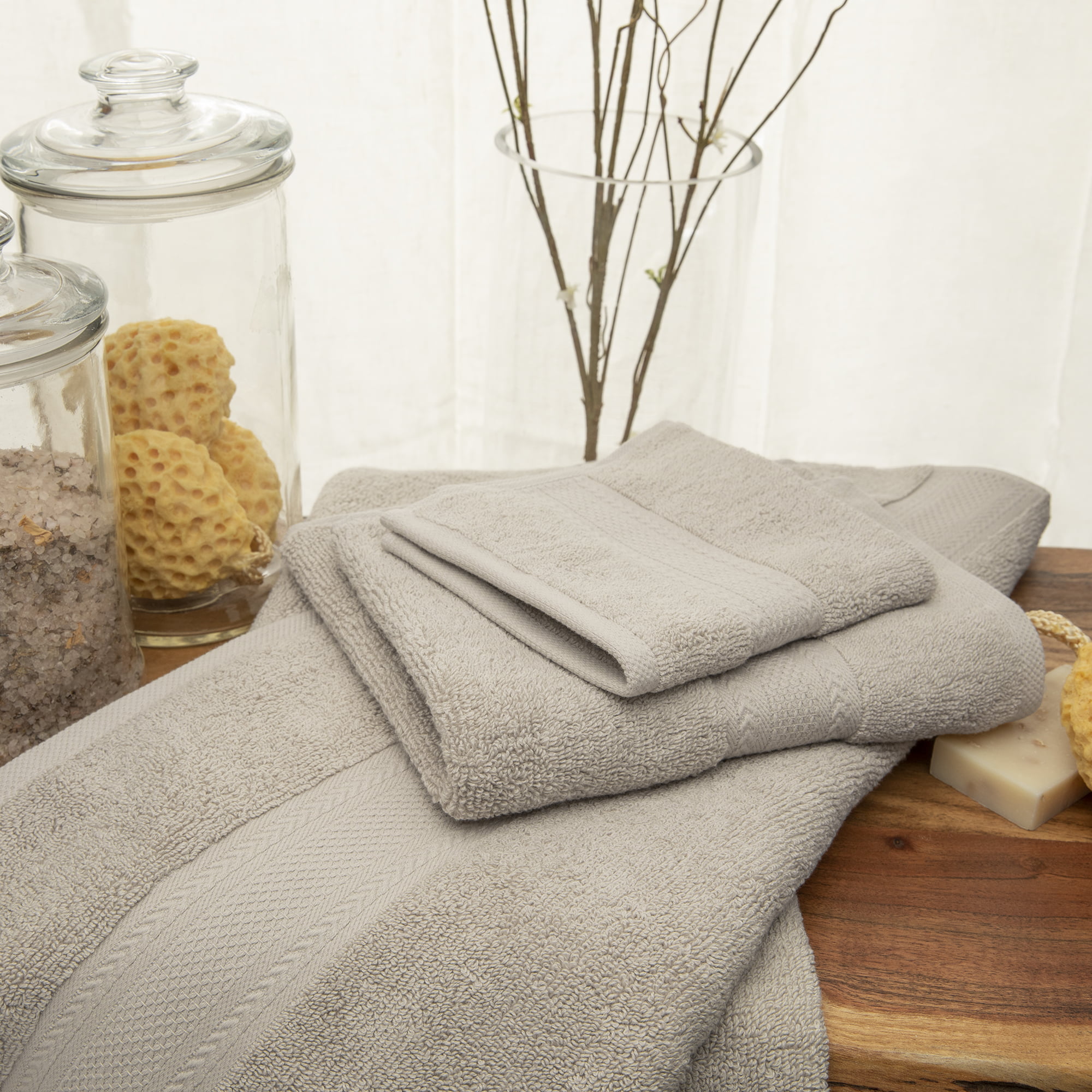 Sobel Westex Pure Elegance 100-Percent Turkish Cotton 6-Piece Luxury Towel  Set - Lunar Rock