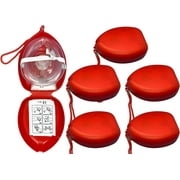 Endure Adult CPR Mask and Kit, 6 Pack of First Responder Kit in a Red Soft Case with Mask, Two PVC Gloves and Two Al-cohol Prep Pads (6)