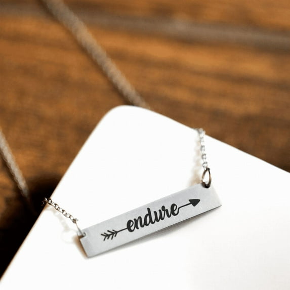Endure Bar Silver Colored Necklace by Lifebeats